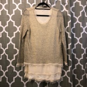 Easel Womens Size Small Sweater Knit Sweater Blouse Top Long Sleeve